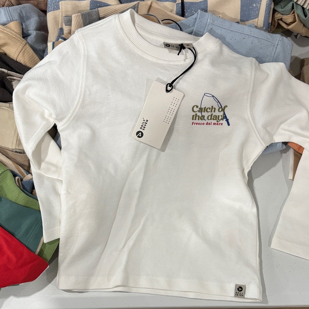 Catch of the Day Kids White Long Sleeve Shirt